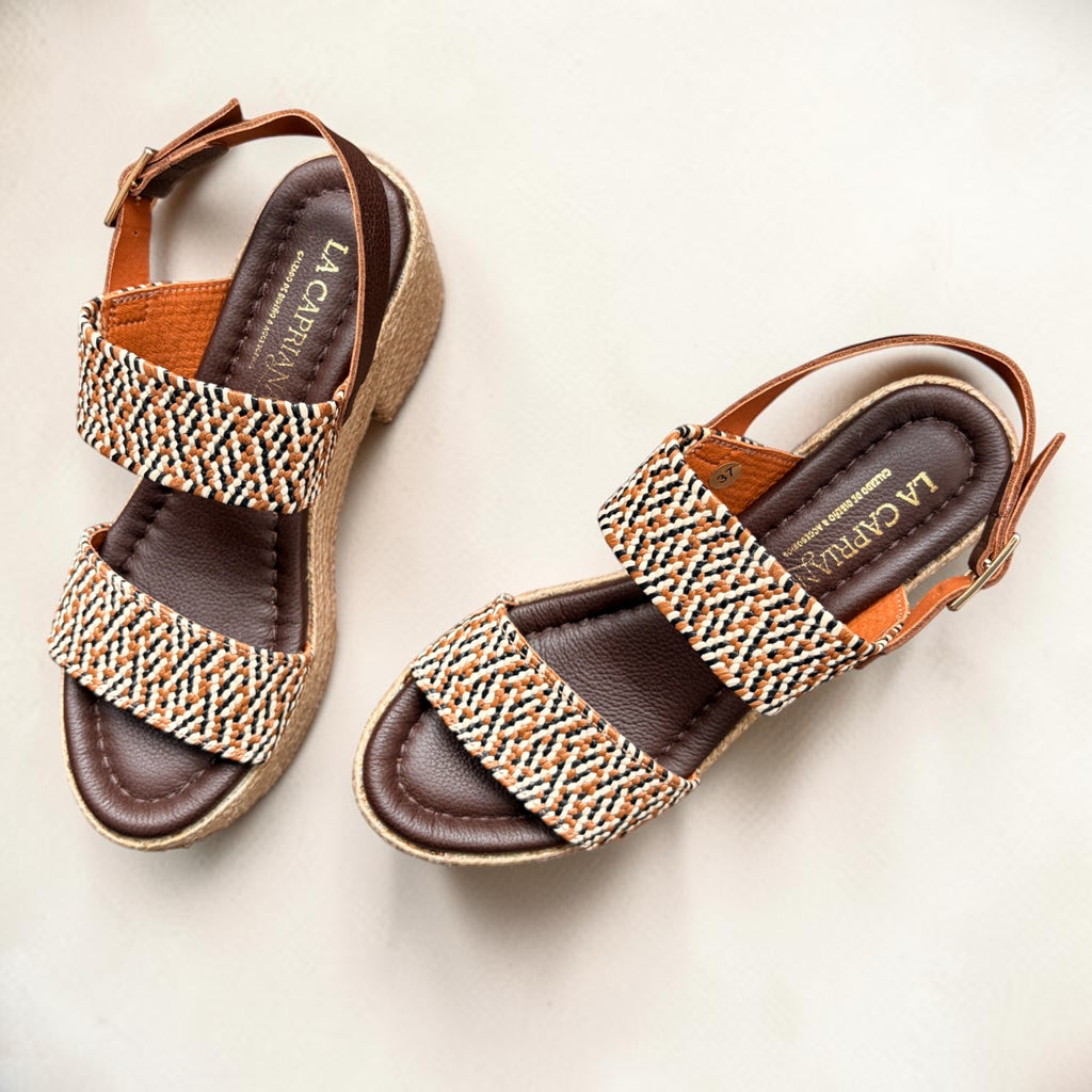 Sandalia Menorca | Natural-marrón-negro